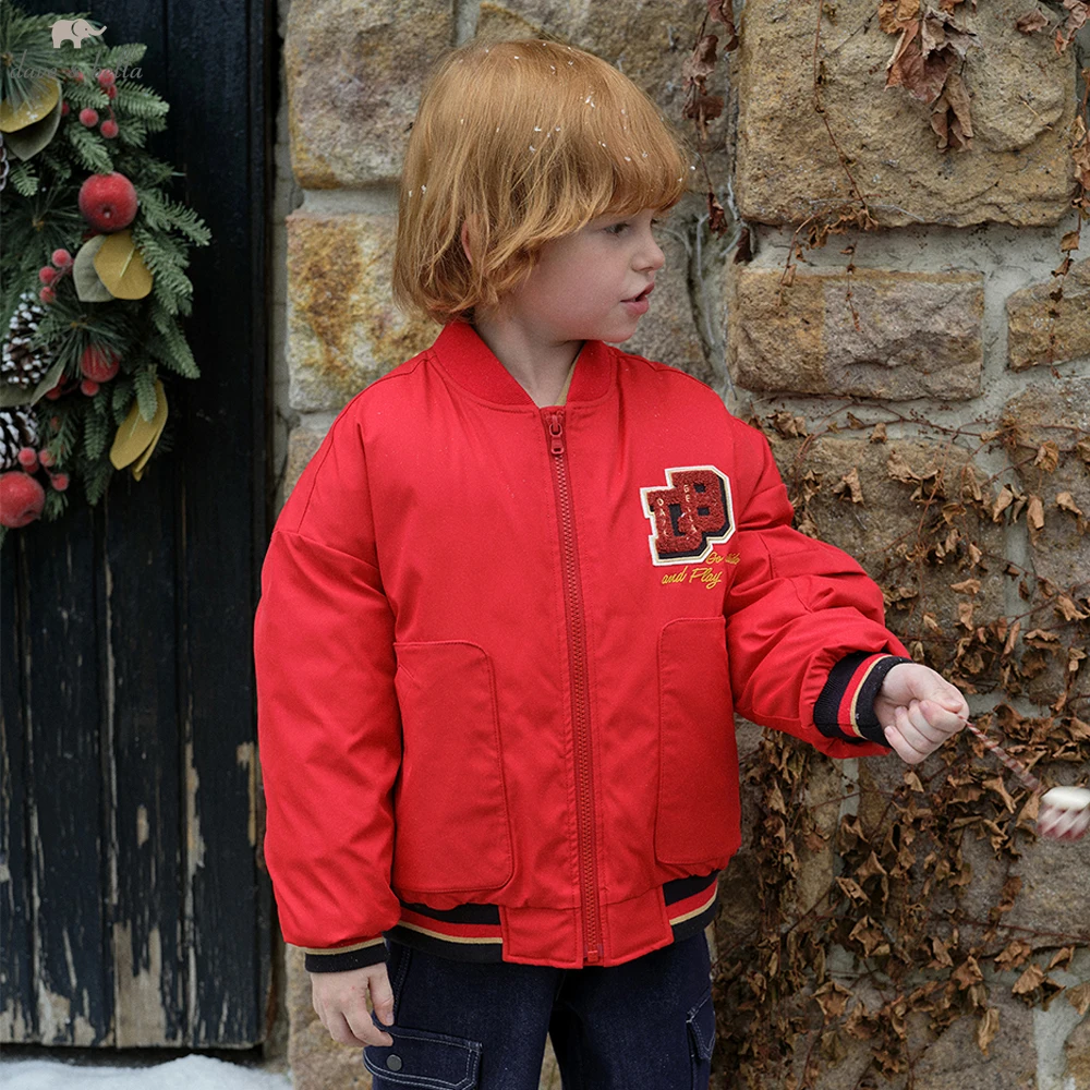 Dave Bella Boys White Down Parka Jacket Children Winter Warm Baseball Down Coats Waterproof Outwear Clothes DK4254672