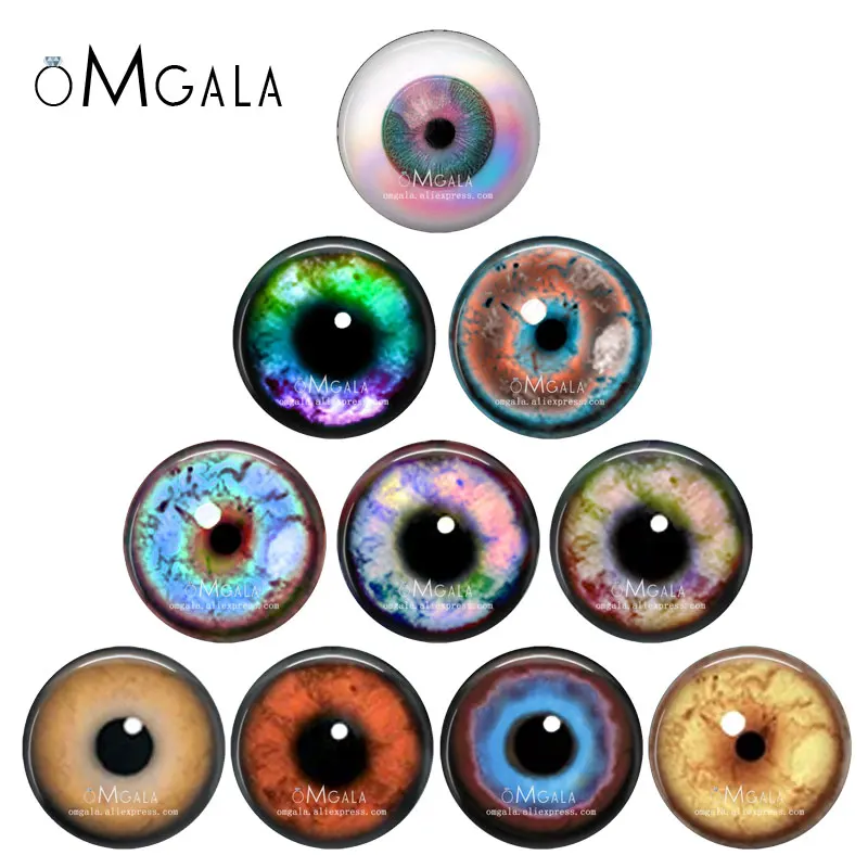 10pcs 5 pairs Dragon Eyes Cat Eye Toys 6mm 8mm 10mm 12mm 14mm 20mm 25mm Handmade Photo Glass Cabochons DIY Making Accessories