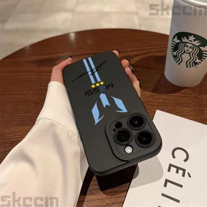 Messi-Matte Stoßdämpfer Soft Silicon iPhone Cover, Fußball-Handy, 16, 15, 14, 13, 12, 11 Pro Max, Mini, 7, 8 Plus, X, XR, XS, Maximum 10 Hauptverkäufe iPhone X Messi Cover - №4