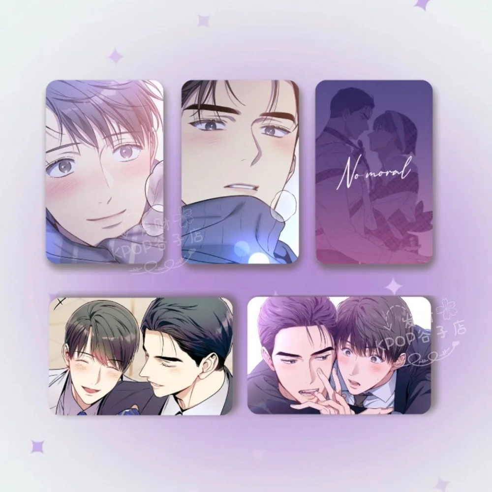 4 Pcs Korean Manhwa No Moral Lomo Card Mini Postcard HD Photo Cards Fans Collection Gift