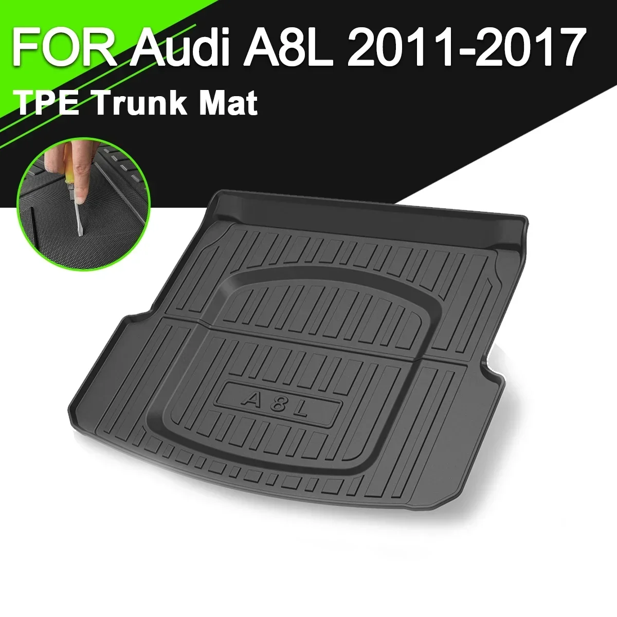 

Car Rear Trunk Cover Mat TPE Waterproof Non-Slip Rubber Cargo Liner Accessories For Audi A8L 2011-2017