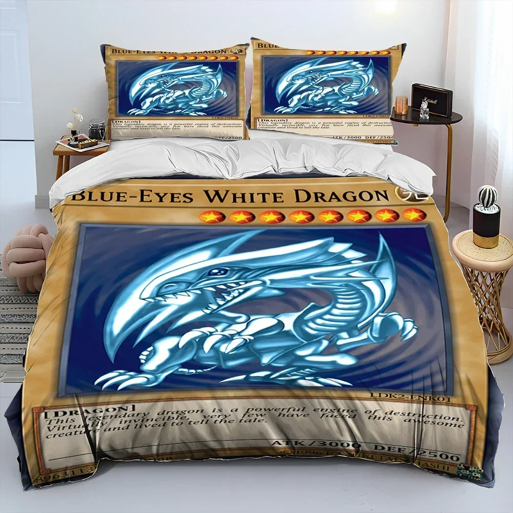 

3D Yu-Gi-Oh MONSTER CARD Anime Comforter Bedding Set,Duvet Cover Bed Set Quilt Cover Pillowcase,king Queen Size Bedding Set Kid