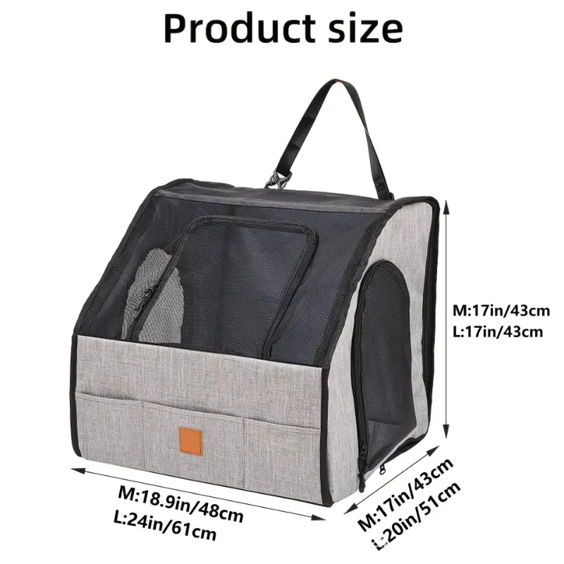 Portable foldable cat bag kennel small dog pet going out handbag breathable large capacity can be matched with trailer pet