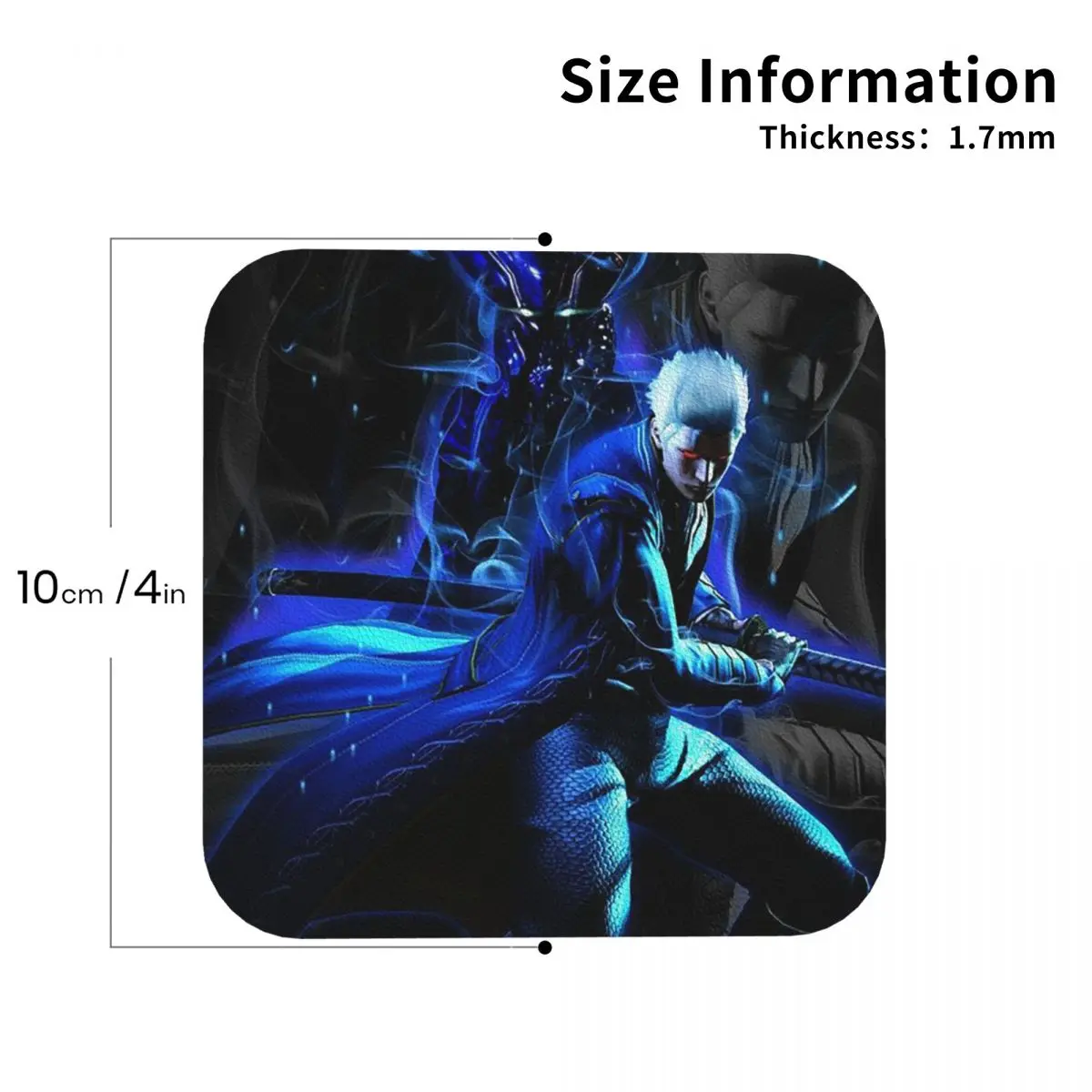 Vergil From The Devil May Cry Seri Coasters PVC Leather Placemats Non-slip Coffee Mats for Decor Home Dining Pads Set of 6