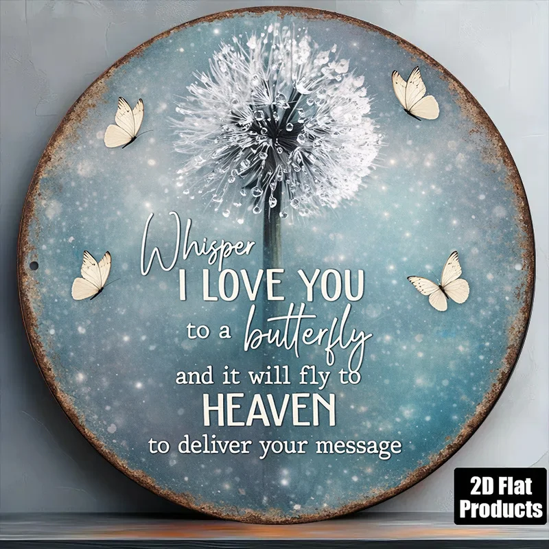 2DFLAT 1pc 8X8In/20X20Cm 2D Flat Round Sign, Retro Plaque about 