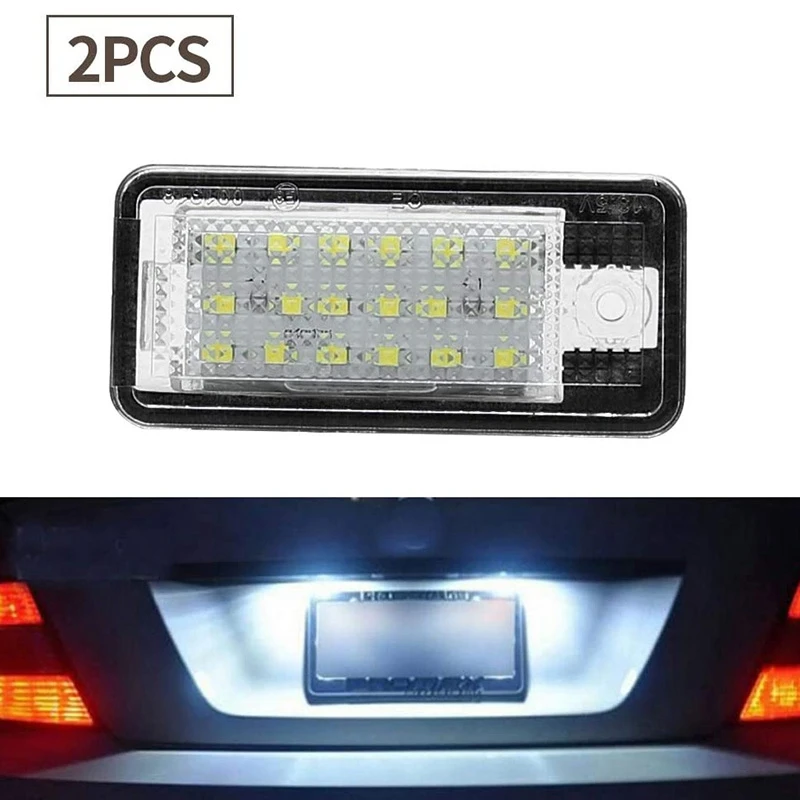 ป้ายทะเบียน LED สำหรับรถยนต์แผ่นเรืองแสงสีขาวสำหรับ-Audi A3 S3 8P A4 B6 B7 A5 A6 4F Q7 A8 S8 C6