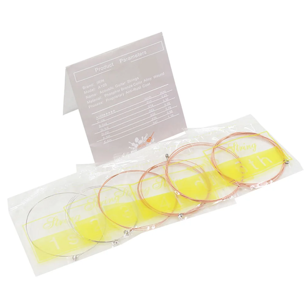 

6 Pcs Guitar String Comfortable Strings Acoustic Accessories Accessory Stainless Steel Bright Sound