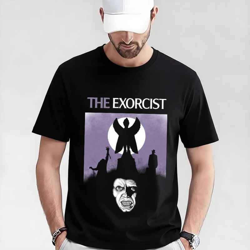 

Retro Horror Movie The Exorcist 0317 Sacry Halloween Gift t shirt Supernatural Darkness Pazuzu Graphic Clothes Large size Tops