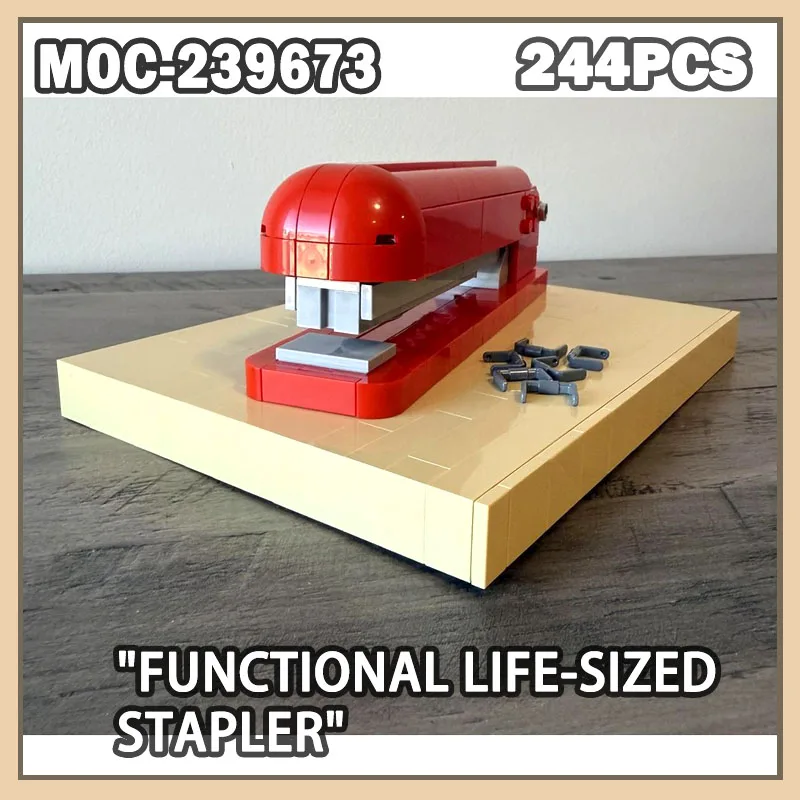

MOC-239673 Креативные строительные блоки, функциональный степлер в натуральную величину, головоломка, кирпич, 244 шт., развивающие игрушки, подарки, строительные блоки MOC