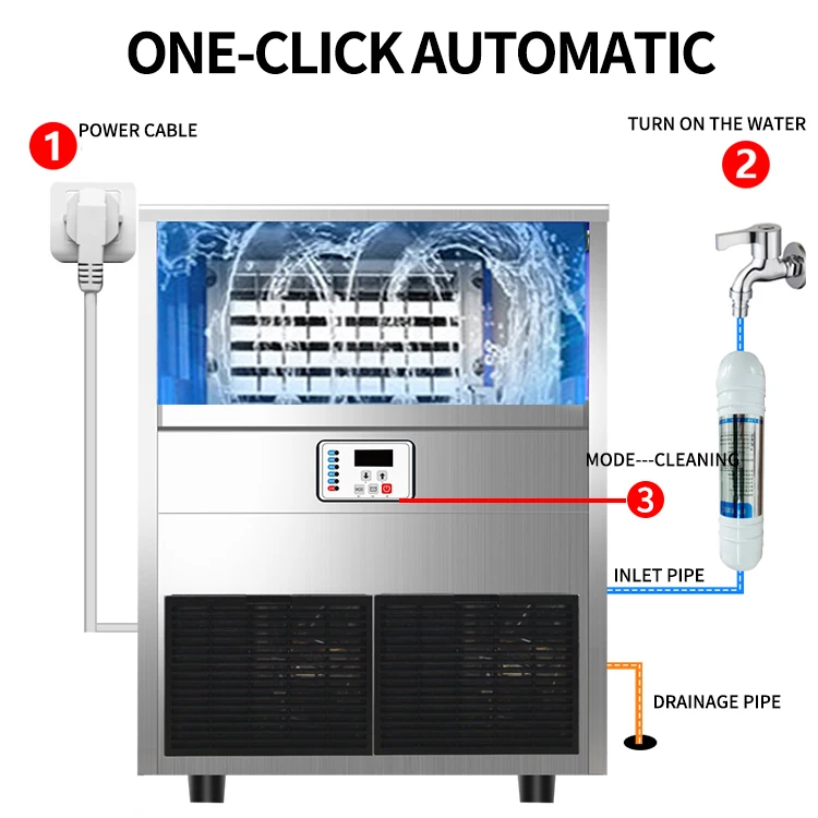 -80 commercial  ice cube maker machine  40kg industrial ice cube making machine