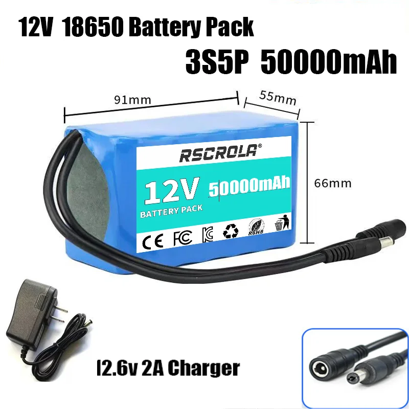 12V 80Ah 3S8P Li-ion Battery Pack with Protection Board