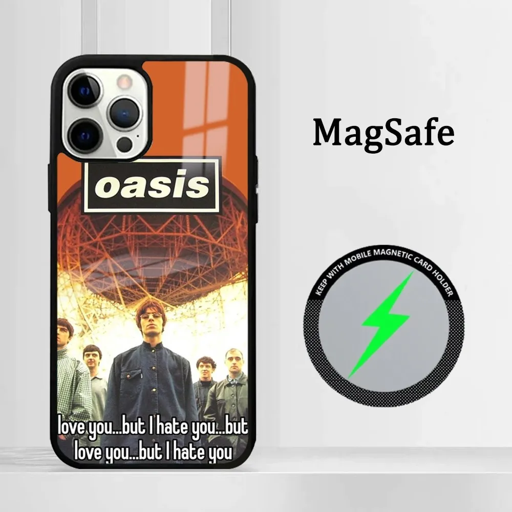 Hot Band O-Oasis Magsafe Phone Case For IPhone16 15 14 13 12 11 Pro Max Plus Mini Shockproof Mirror Wireless Magnet C