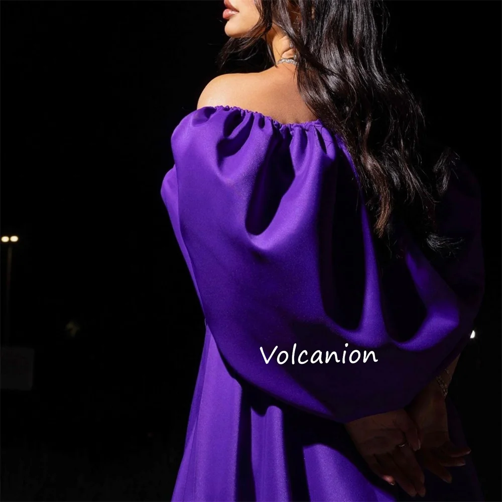 Gaun Midi A-line Bahu Terbuka Pita Selempang Charmeuse Kustom Acara Dipesan Lebih Dahulu Malam Formal Sederhana Elegan