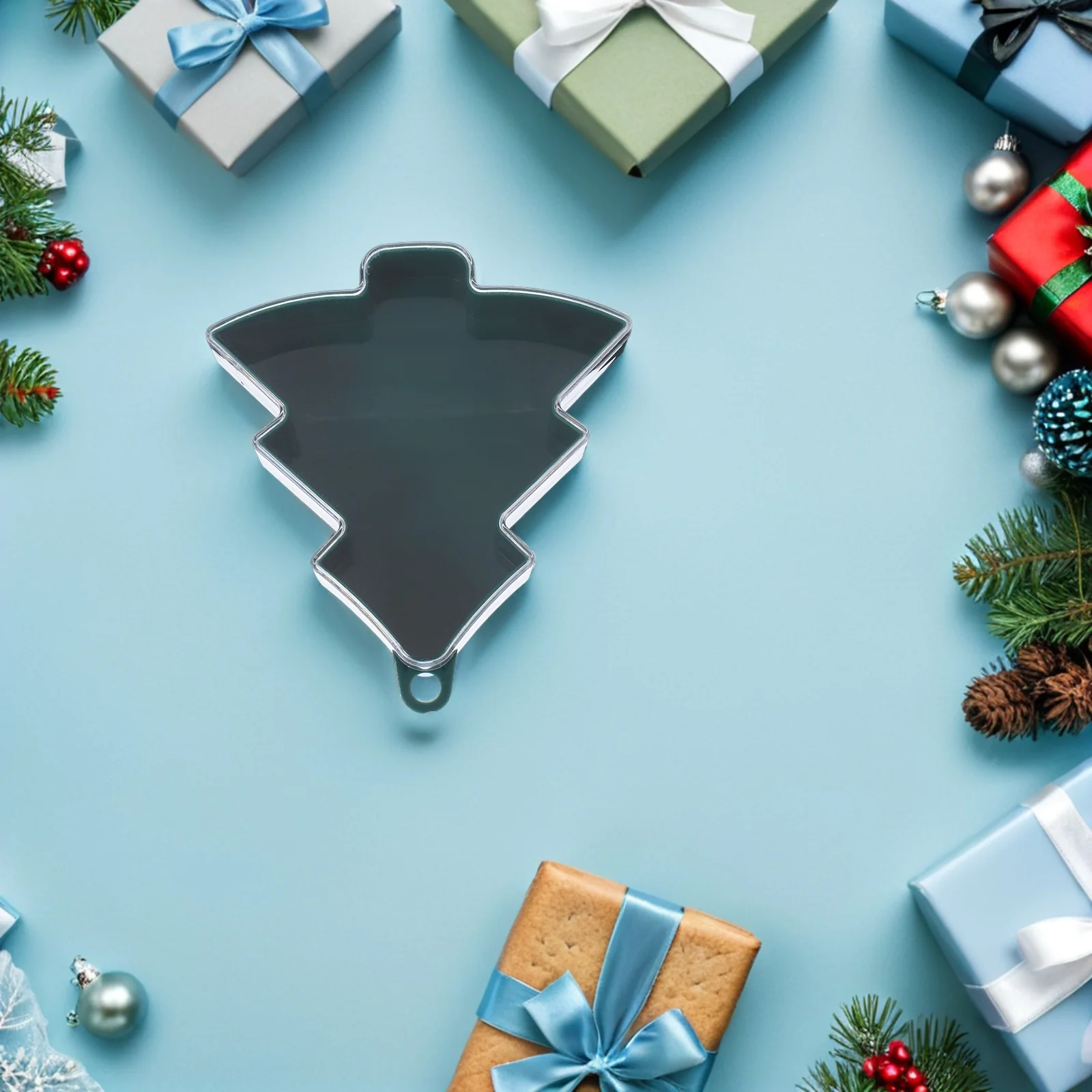 

10Pcs Christmas Cookie Storage Boxes - Tree Shaped Plastic Ornament Jars for Candy Favor Holders and Xmas Party Packaging