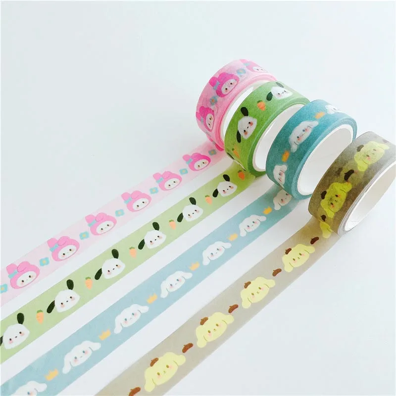 

10pcs/lot 15mm*5M Sanrio Kuromi Cinnamoroll Washi Tape Pochacco Sticker Scrapbooking Diary Adhesive Masking Tape Stationery Gift