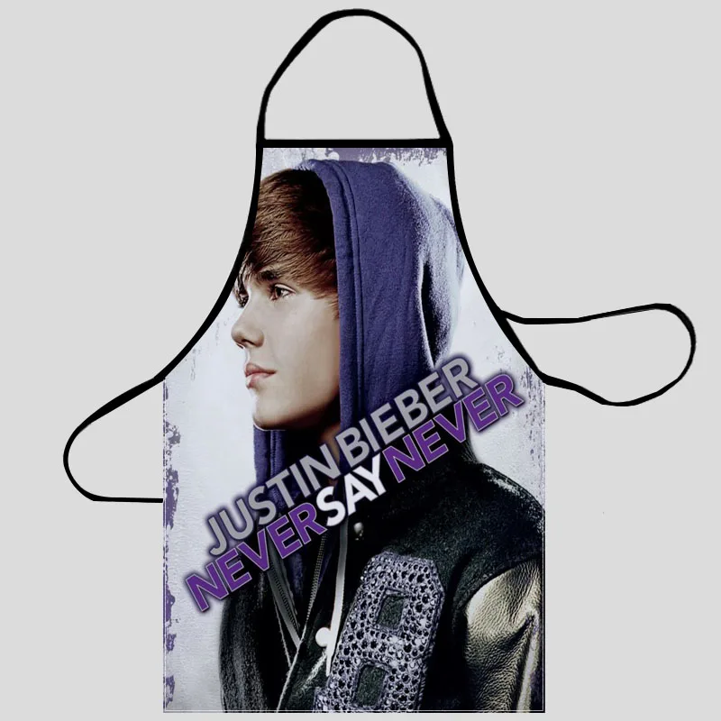 Justin Bieber Pattern Oxford Fabric Apron For Men Women Bibs Home Cooking Baking Cleaning Aprons Kitchen Accessory