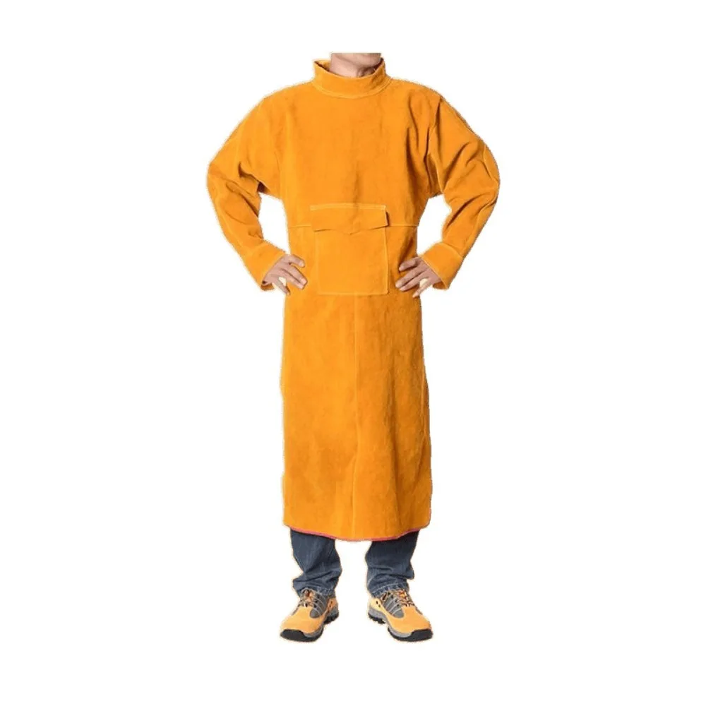 Cowhide Overalls, Scalding-proof and High-temperature Resistant Welder Apron Welding Protective Clothing