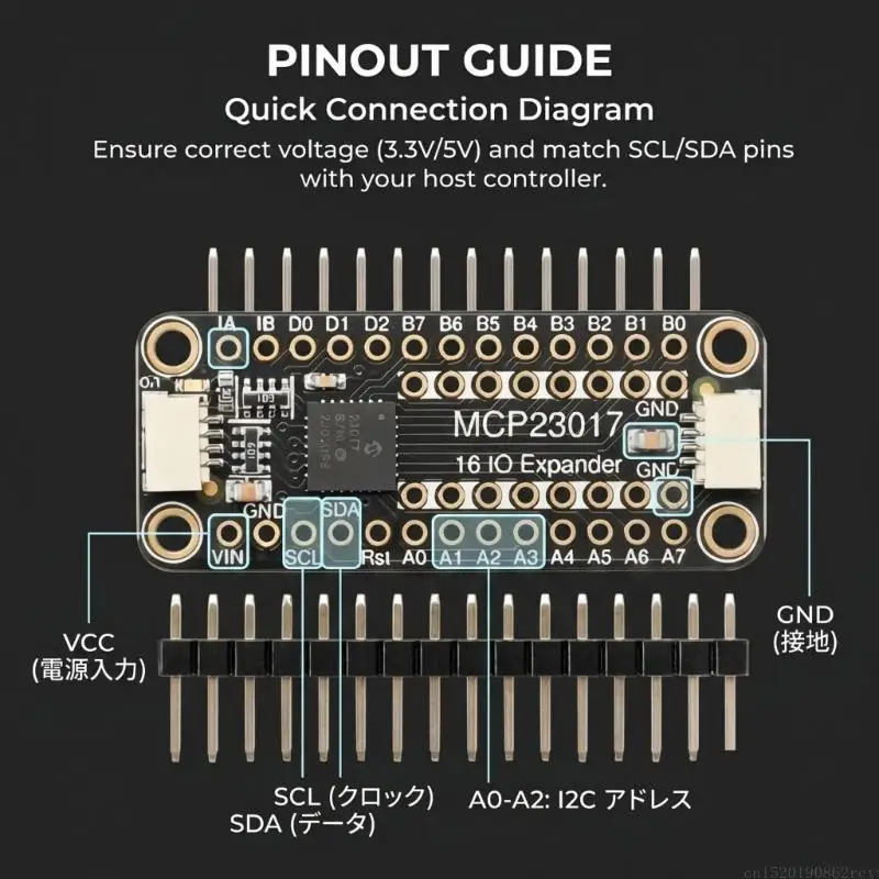 D5BB MCP23017 Digital GPIO Board with I2C Layout for Project Use Work