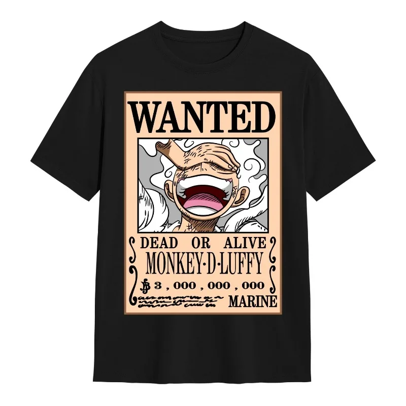 

Цельная аниме Луффи с принтом и коротким рукавом, новый стиль, универсальная повседневная футболка с героями мультфильмов, Harajuku, хип-хоп, повседневная
