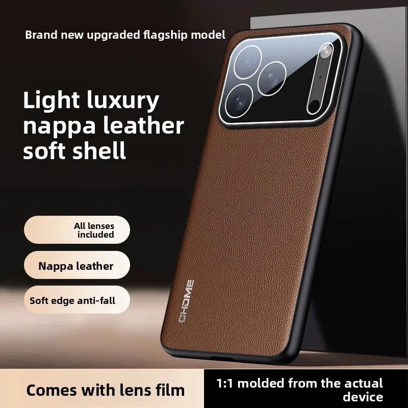 Luxury Simple Skin-friendly Leather Case for IPhone 17 Pro Max Air 17E 16 15 14 13 Pro Camera Flim Full-protect Shockproof Cover