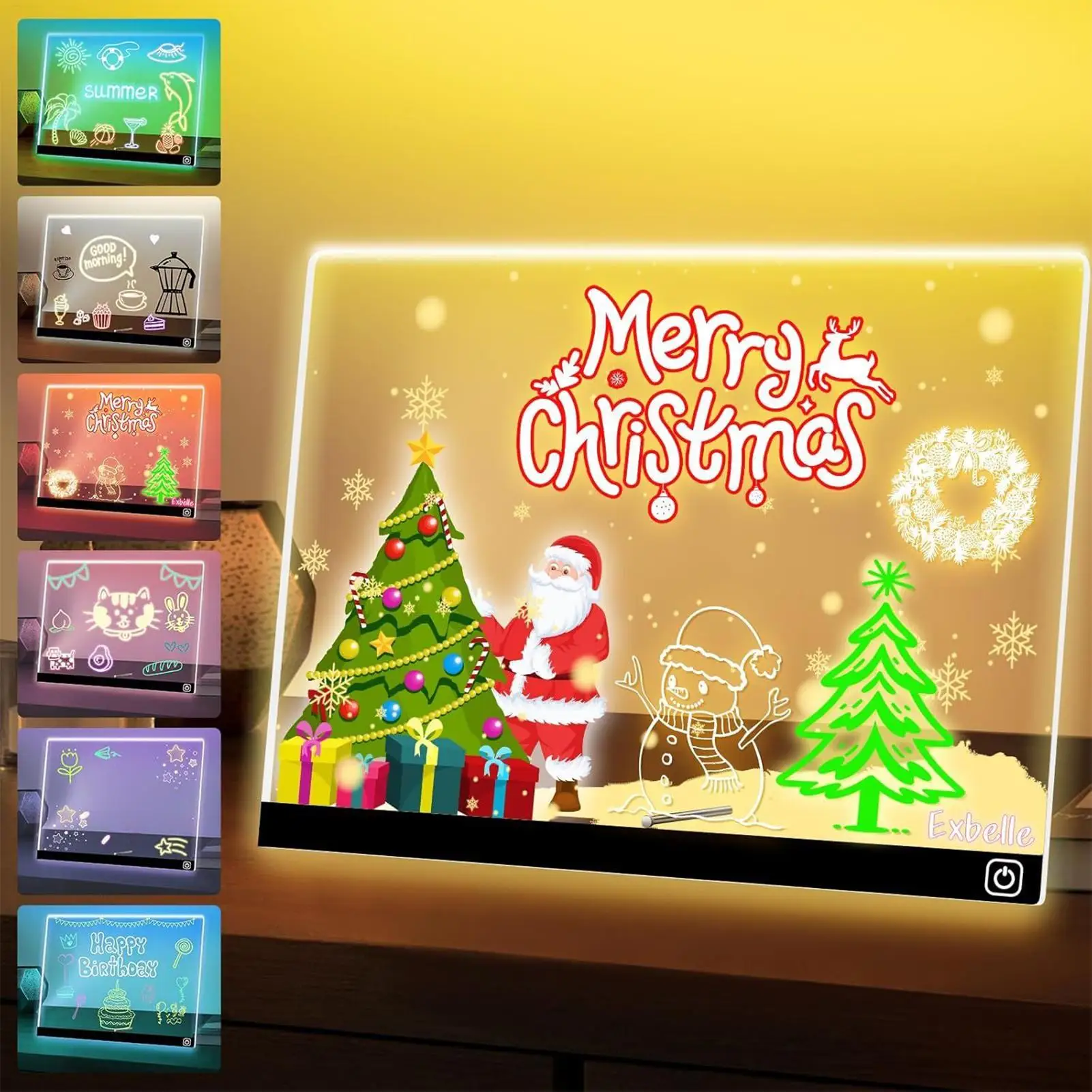 Tableau de notes Led 7 couleurs, effaçable à sec, contrôle tactile, jouets de peinture, panneau lumineux Led pour enfants, veilleuse, maison, bureaux, école, vacances