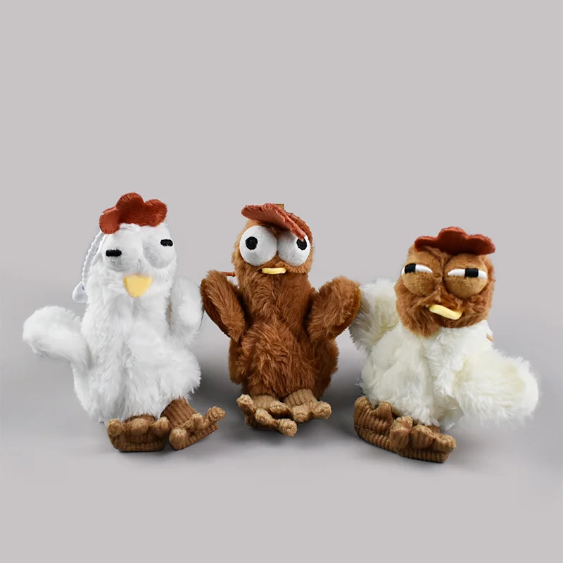 Bolso de mano con forma de gallina fea, bolso de felpa de pollo de piel, divertido llavero con colgante de pollo Kawaii, bolso de muñeca para mujer, regalos de cumpleaños