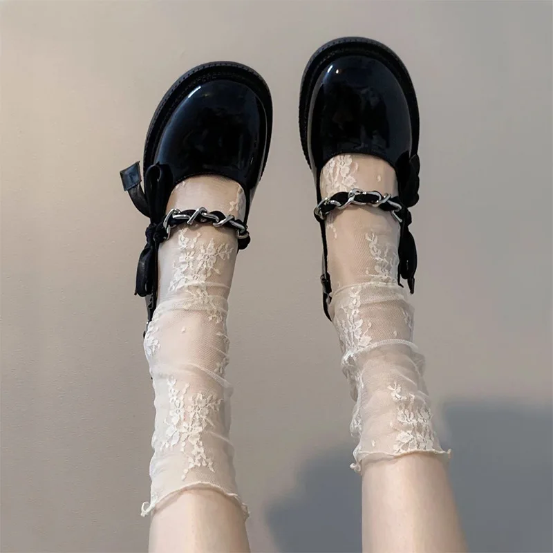 White Lace Lolita Calf Socks Kawaii Cosplay Stockings JK Ultra-thin Breathable Stockings Sweet Ballet Hosiery Lovely Accessories