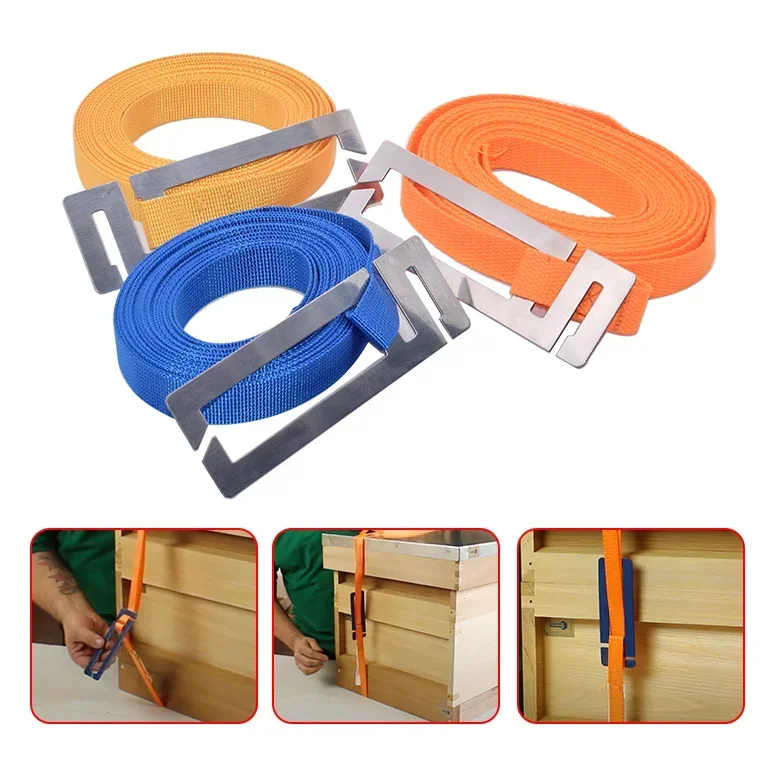 

2PCS Bee Hive Strap Tie Down Beehive Fixed Tightening Bee Box Binding Strip Beehive Belt Buckle Beehive Moving Beekeeping Tools