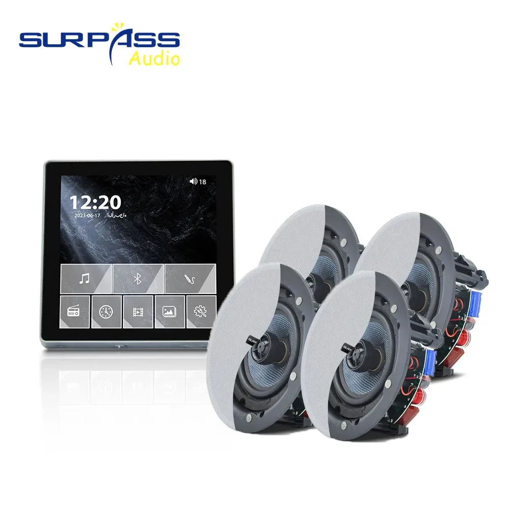 الذكية بلوتوث الجدار مكبر للصوت 4 بوصة 30 واط لوحة الموسيقى دعم راديو Fm مع HiFi ستيريو محوري السقف المتكلم للسكنية