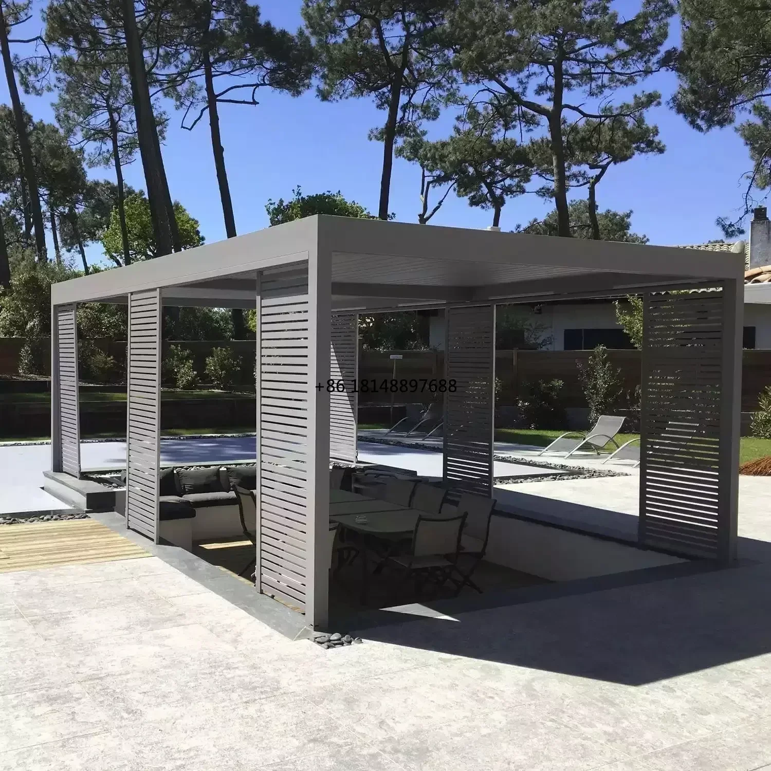 New factory direct sales of brand new pergola, remote control electric top-turning blinds