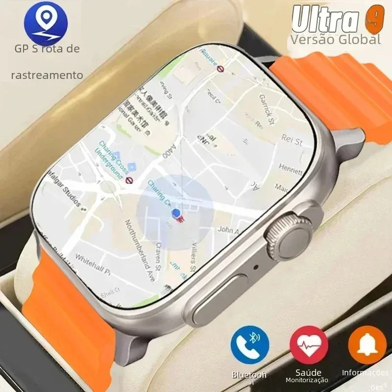 Reloj inteligente 9 Ultra para hombre y mujer, pulsera con NFC, Seguimiento GPS, Bluetooth, llamadas, BT, juegos de música, carga inalámbrica, 49mm, novedad de 2024