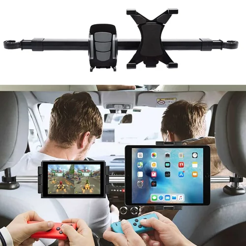 Soporte para teléfono y tableta para coche, soporte 2 en 1, reposacabezas para asiento trasero de camión y coche, soporte Universal para asiento trasero de iPad