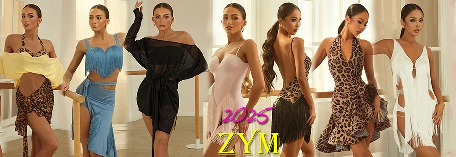 Design Sense Latin Dance Tops Zwart Schuine Schouder Korte Tops Rumba Ballroom Dans Praktijk Kleding Salsa Danskleding DNV24122