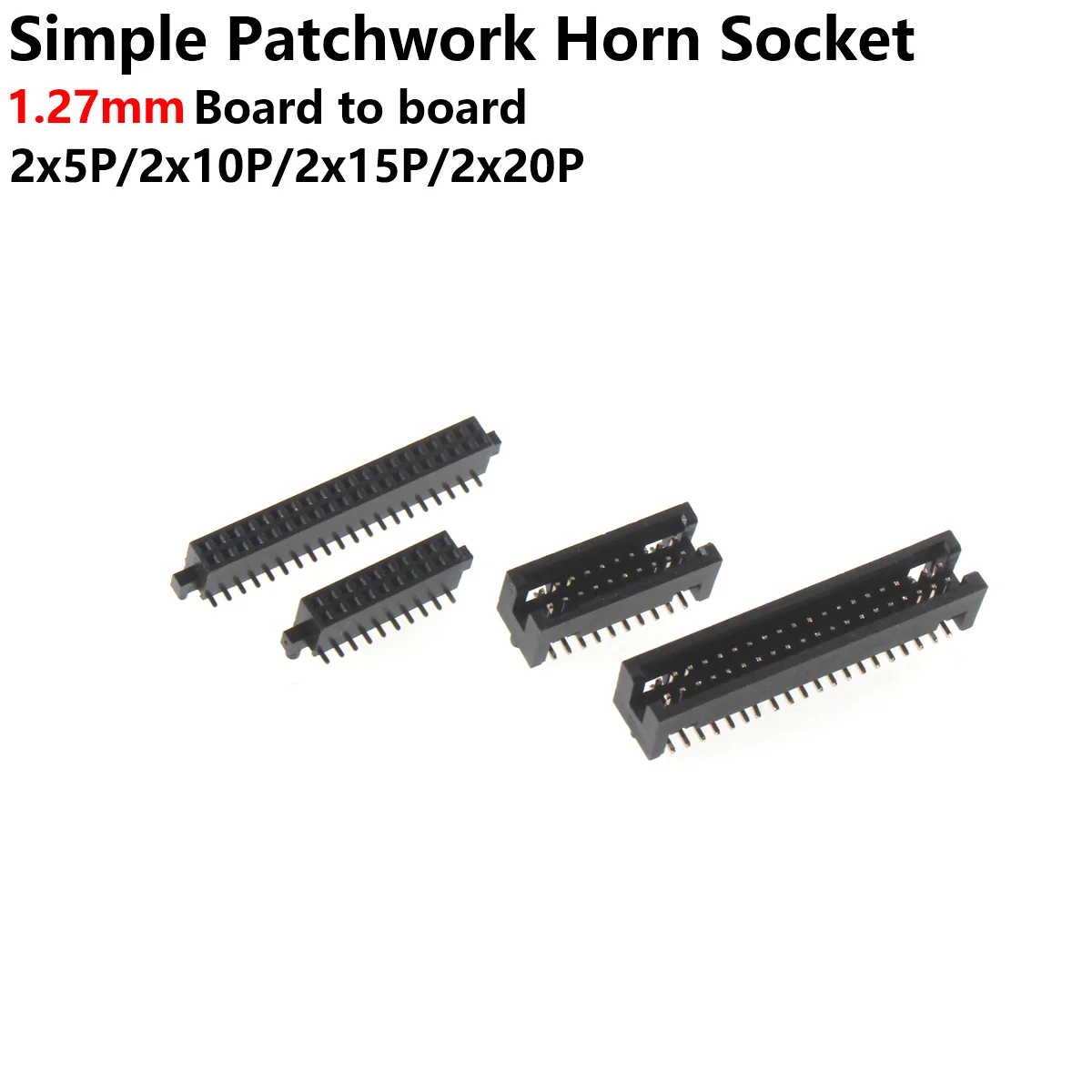 5/2pcs 1.27mm surface mount simple horn socket panel with panel DC3-20P 30P 40P 60P 80P 100P with posts