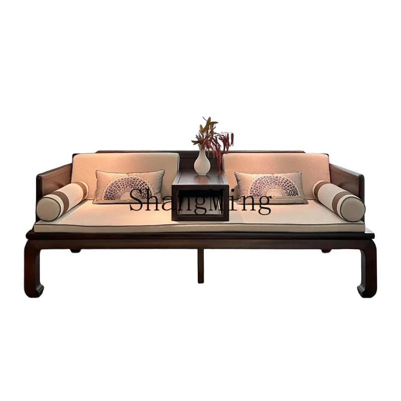 

SM new Chinese-style solid wood sofa living room new simple style high-end straight row double sofa