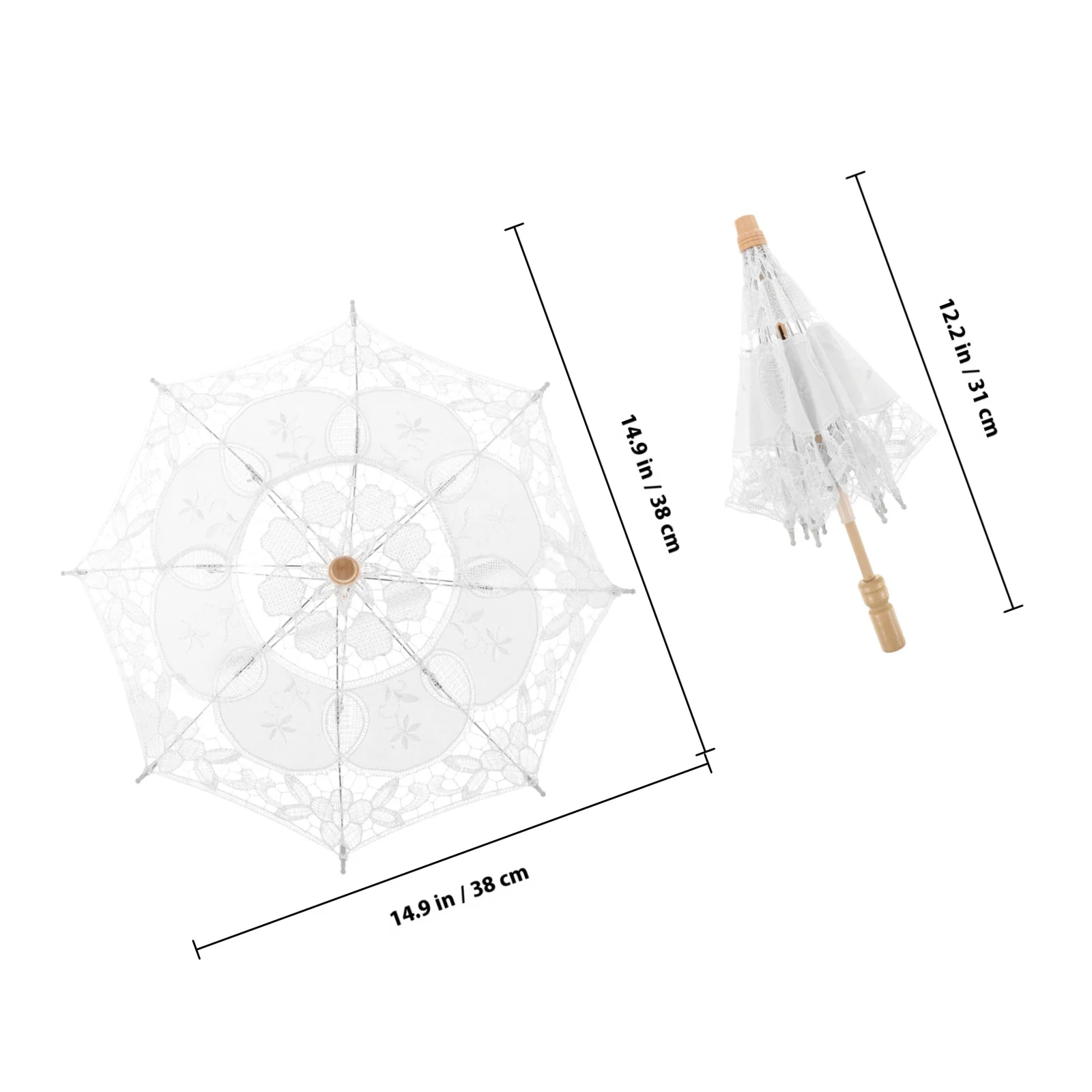 الدانتيل والتطريز الزفاف القطن مظلة خفيفة الوزن الزفاف المظلة التصوير الدعامة تغطية كبيرة العروس الديكور خمر #3