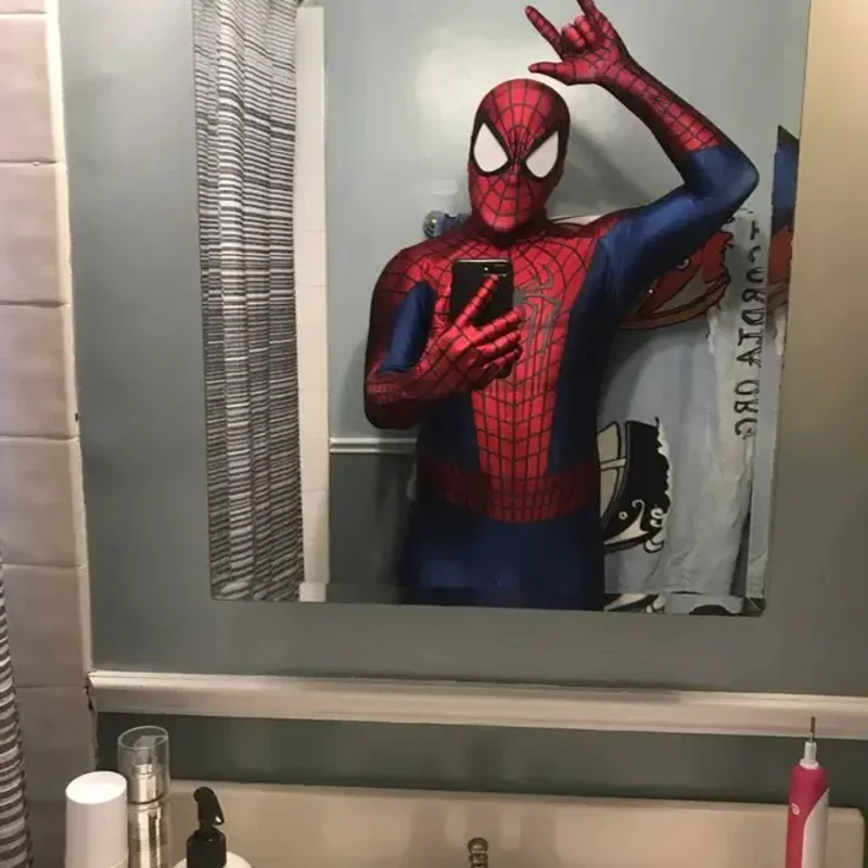 Sn88 Halloween mężczyźni TASM Spiderman przebranie na karnawał superbohater Zentai garnitur dorośli dzieci chłopcy mężczyzna pełne body kombinezon imprezowy% # 2