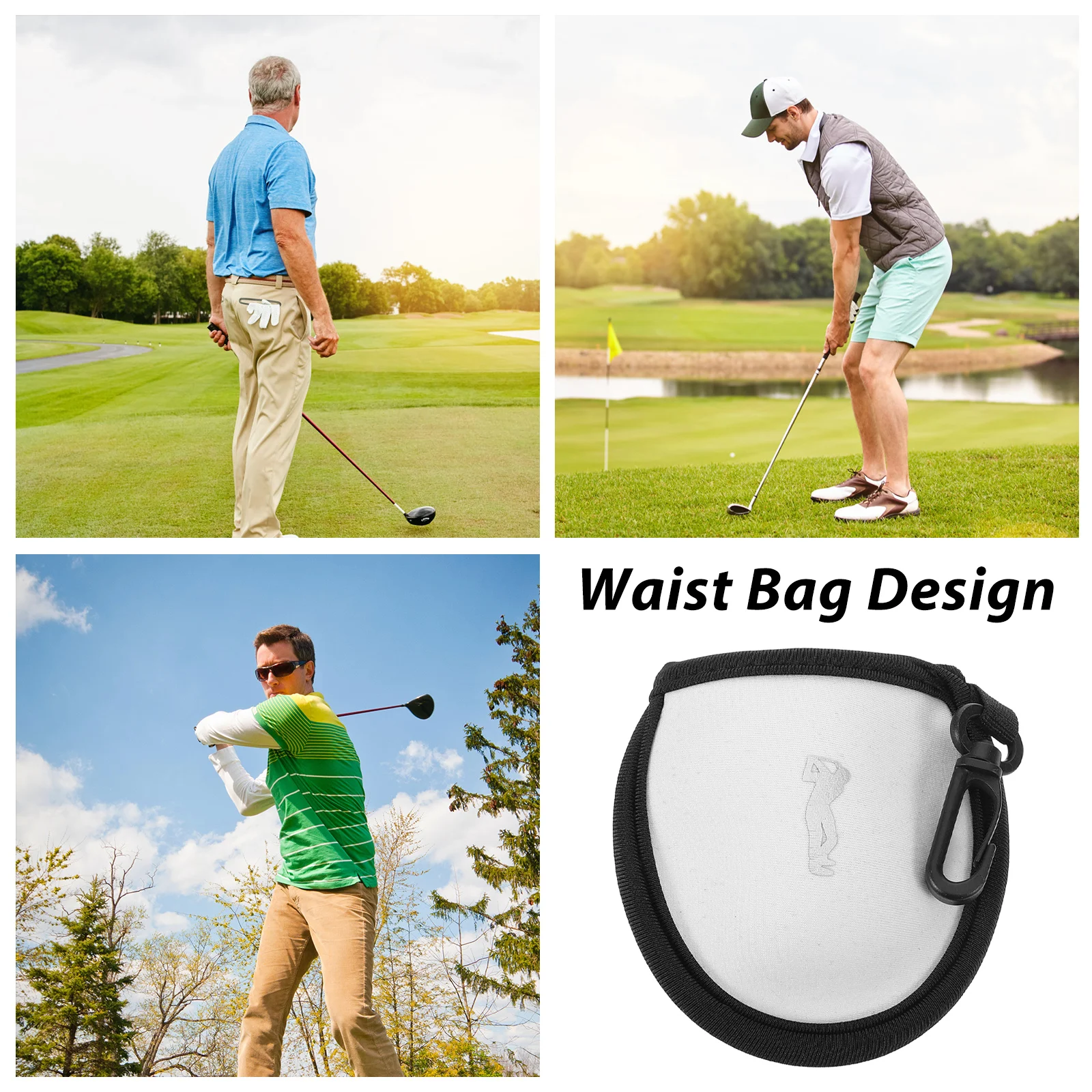 

Golf Tee Pouch Fanny Pack Hanging Compact Golfs Ball Holder Accessories for Men