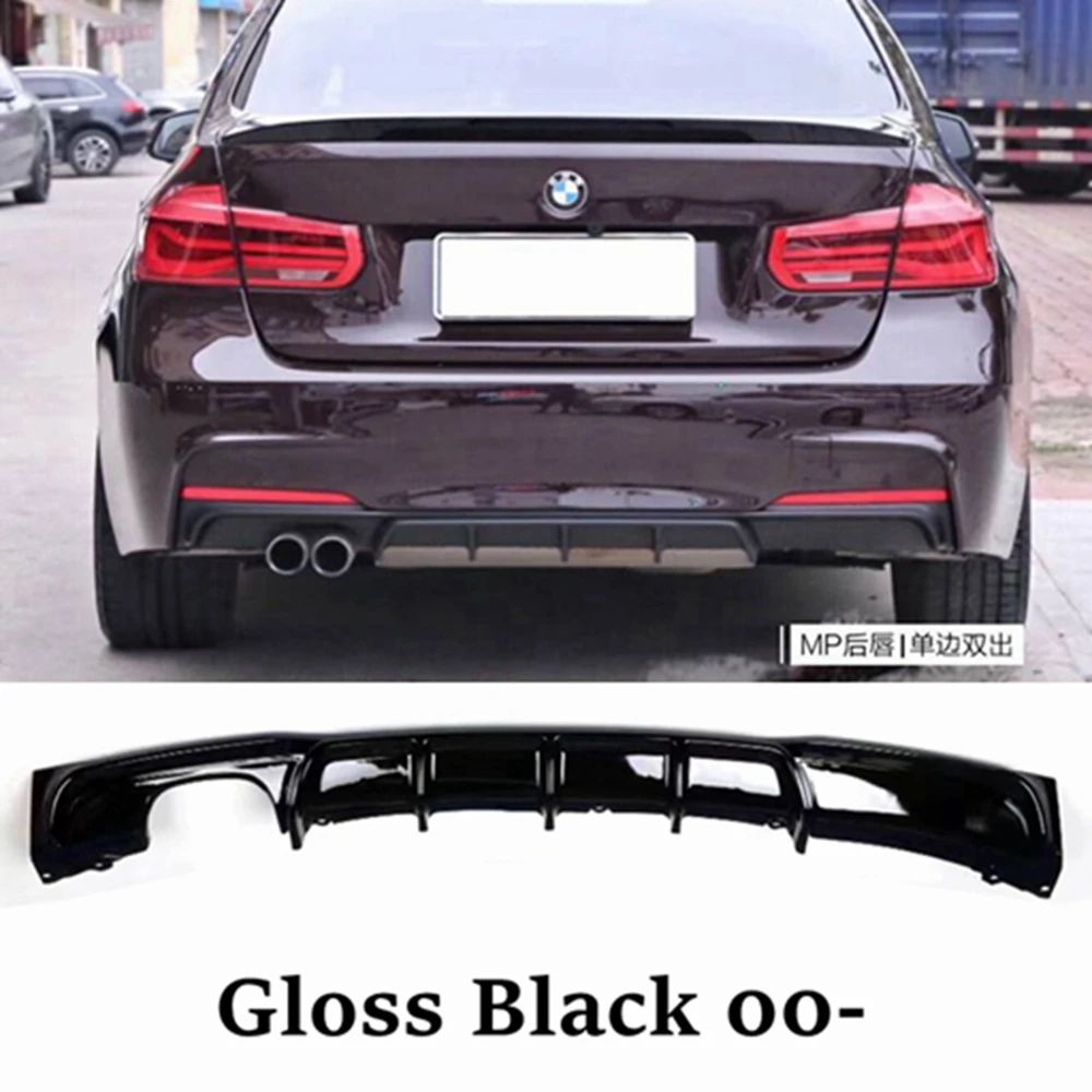 For BMW 3 Series F30 F31 F35 2012-2019 Gloss Black spoiler M Performance Rear Bumper Lip Diffuser M Sport M3 Diffusor