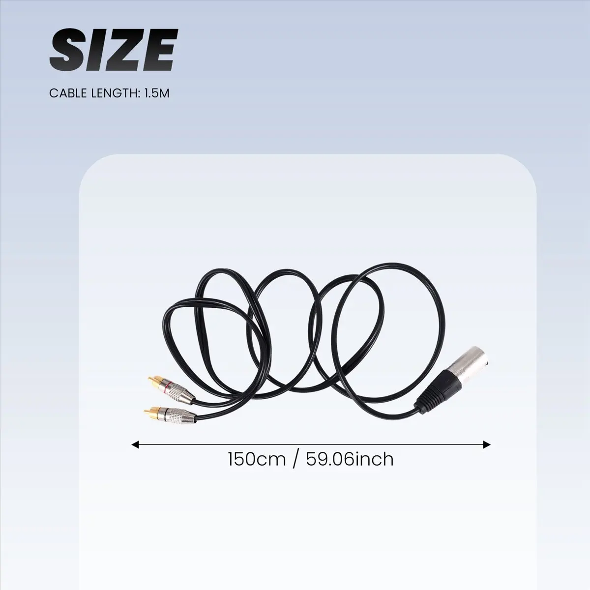 CCDDBG 1 XLR Male to 2 RCA Male Plug Stereo Audio Cable Connector Y Splitter Cord for Microphone Mixing Console Amplifier(1.5M)