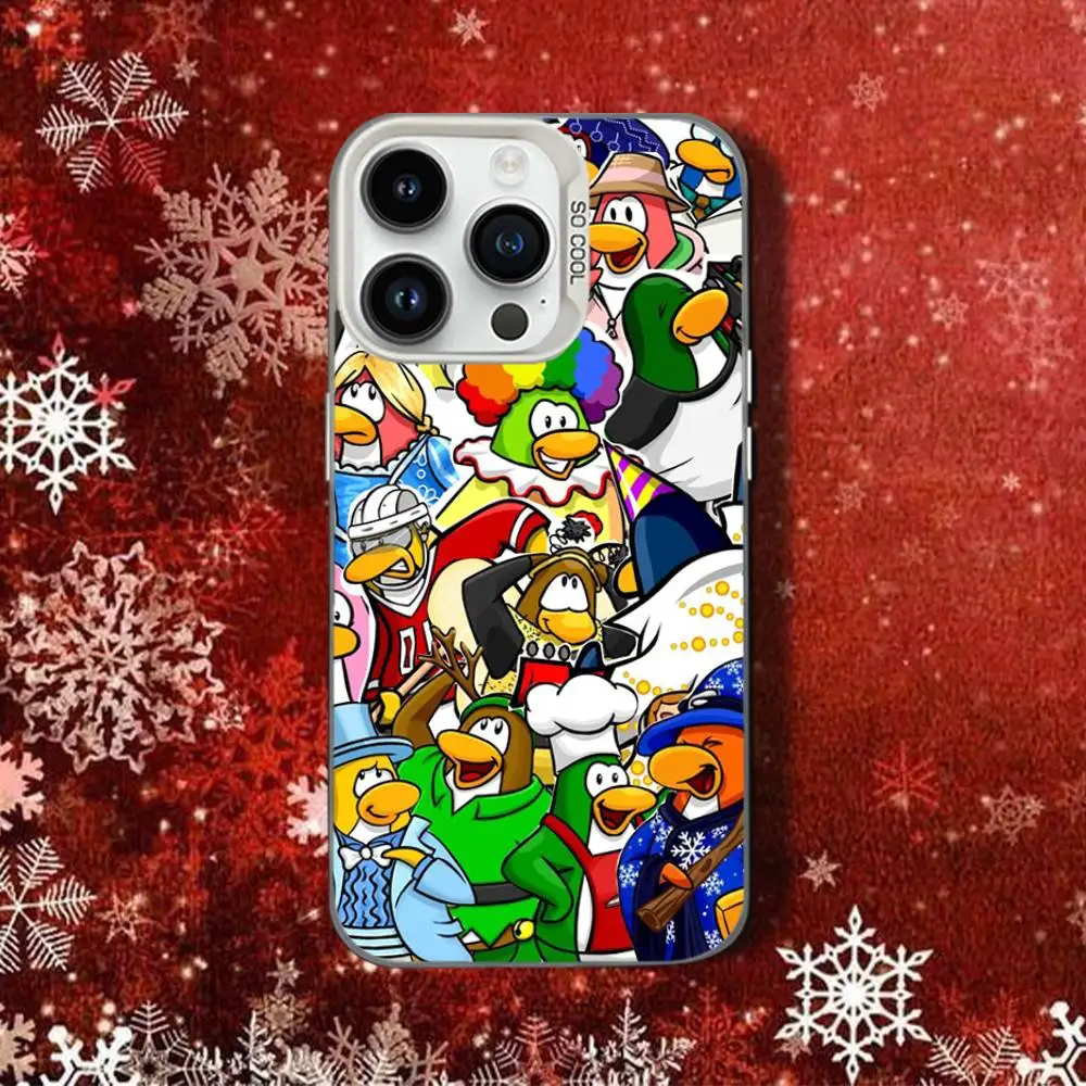 Game ClubS Penguin-S-ES Voor iPhone 14,16,15,17,13,12,11,Pro,SE4,Max,Plus,Air,Mini Telefoonhoesje Wit Snoep Schokbestendig