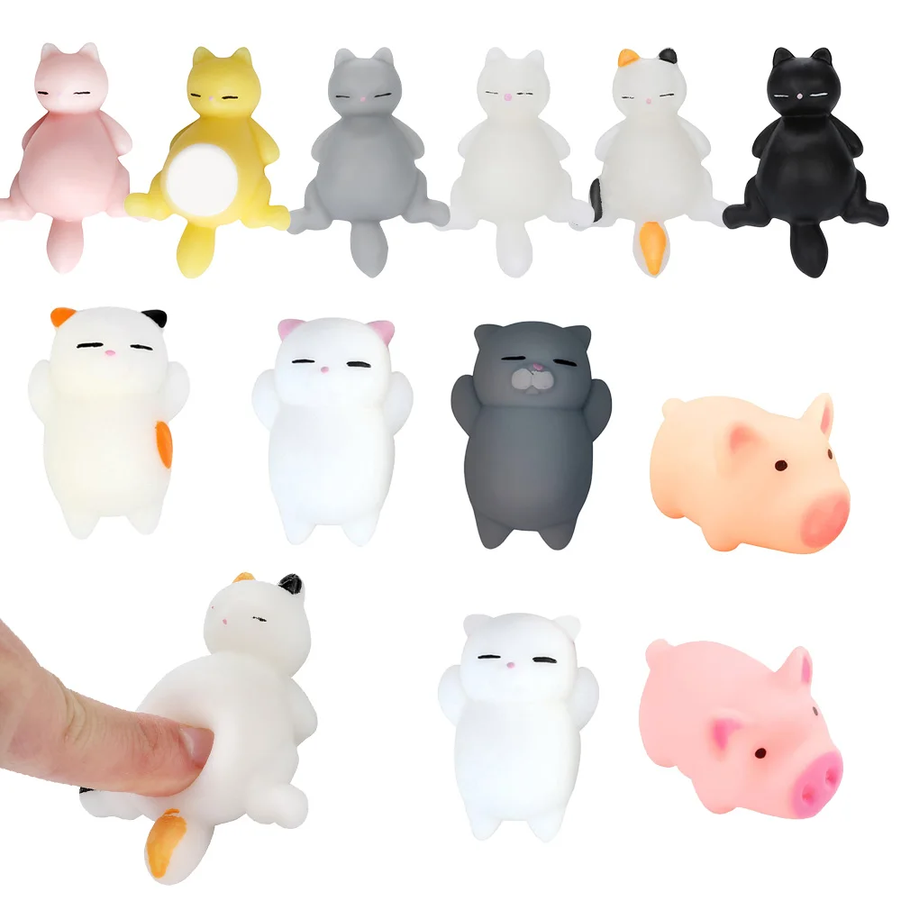 Animal dos desenhos animados Mochi Cat Healing Toy, Soft Squeeze Brinquedos, Novidade, Alívio do Estresse, Squishy, Decoração, Descompressão, Presente Engraçado