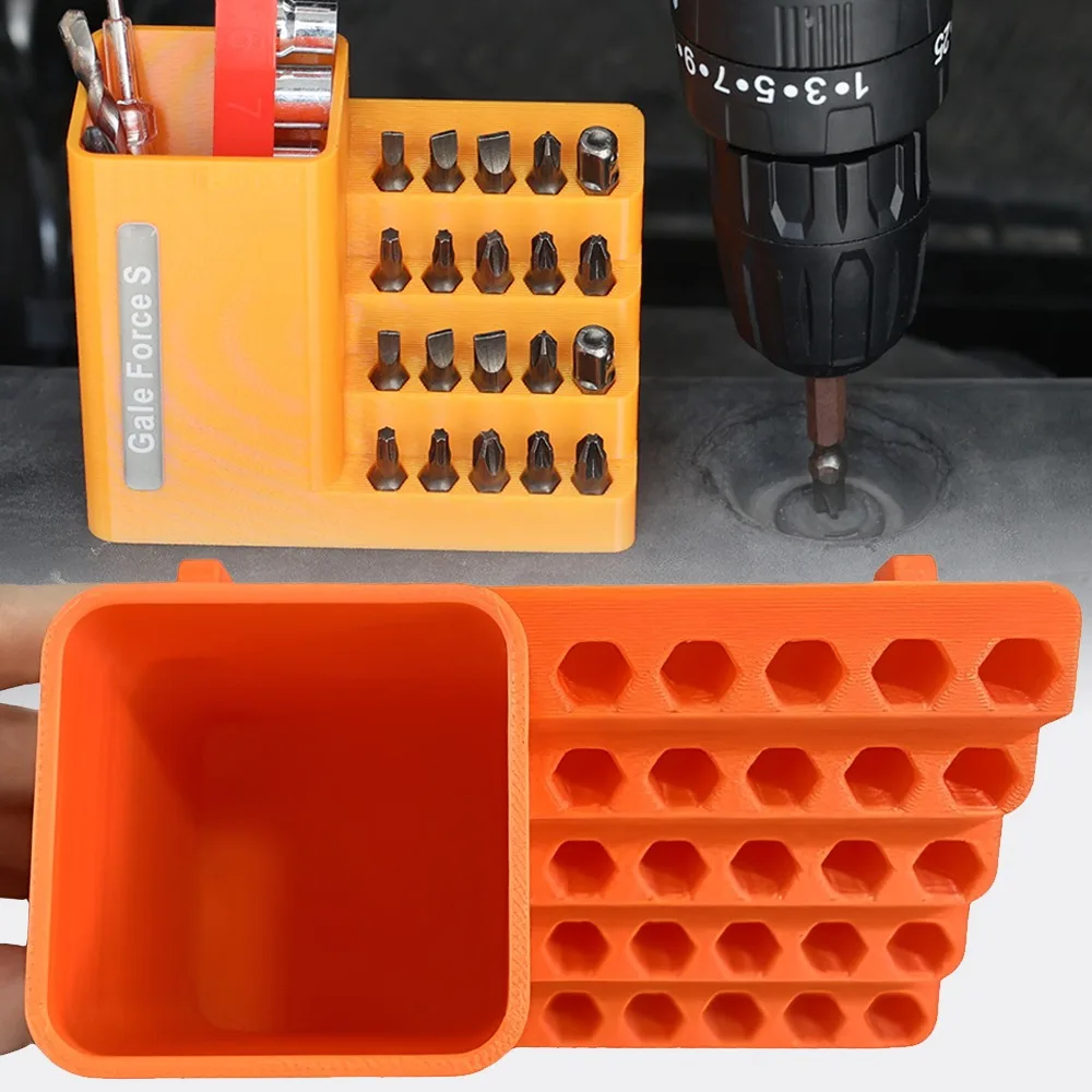 Настенный держатель для отверток, ящик для хранения, 20/50 отверстий, портативное шестигранное сверло, аксессуары для инструментов, органайзер, чехол, контейнер PETG