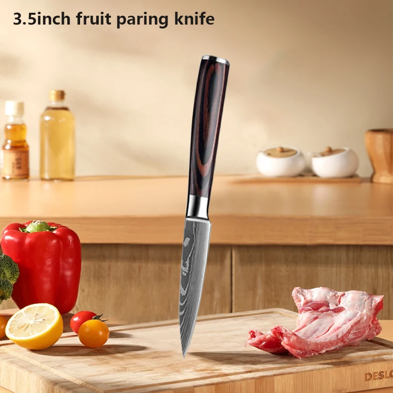 NONE Küchenmesser Laser Damaskus Japanisch Santoku Messer Fleisch beil Profession elles Kochmesser Kochmesser Küchen zubehör 3