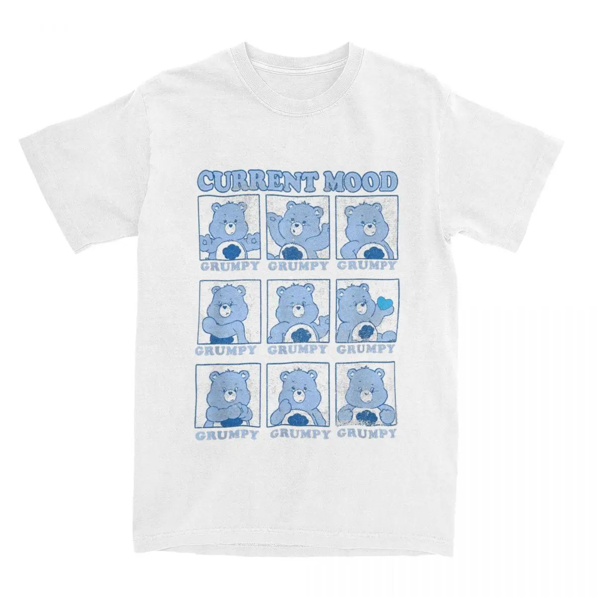 الرعاية الدببة غاضب الدب تي شيرت جميل الترفيه مسلية قصيرة الأكمام عادية القطن تي شيرت خمر الشارع الشهير Harajuku للجنسين بلايز