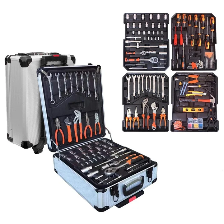 

@ 399PCS OEM Tool Kit Multi Function Aluminum Ratchet Socket Steel Wrench Set Tool Box Set Hand Tool Sets