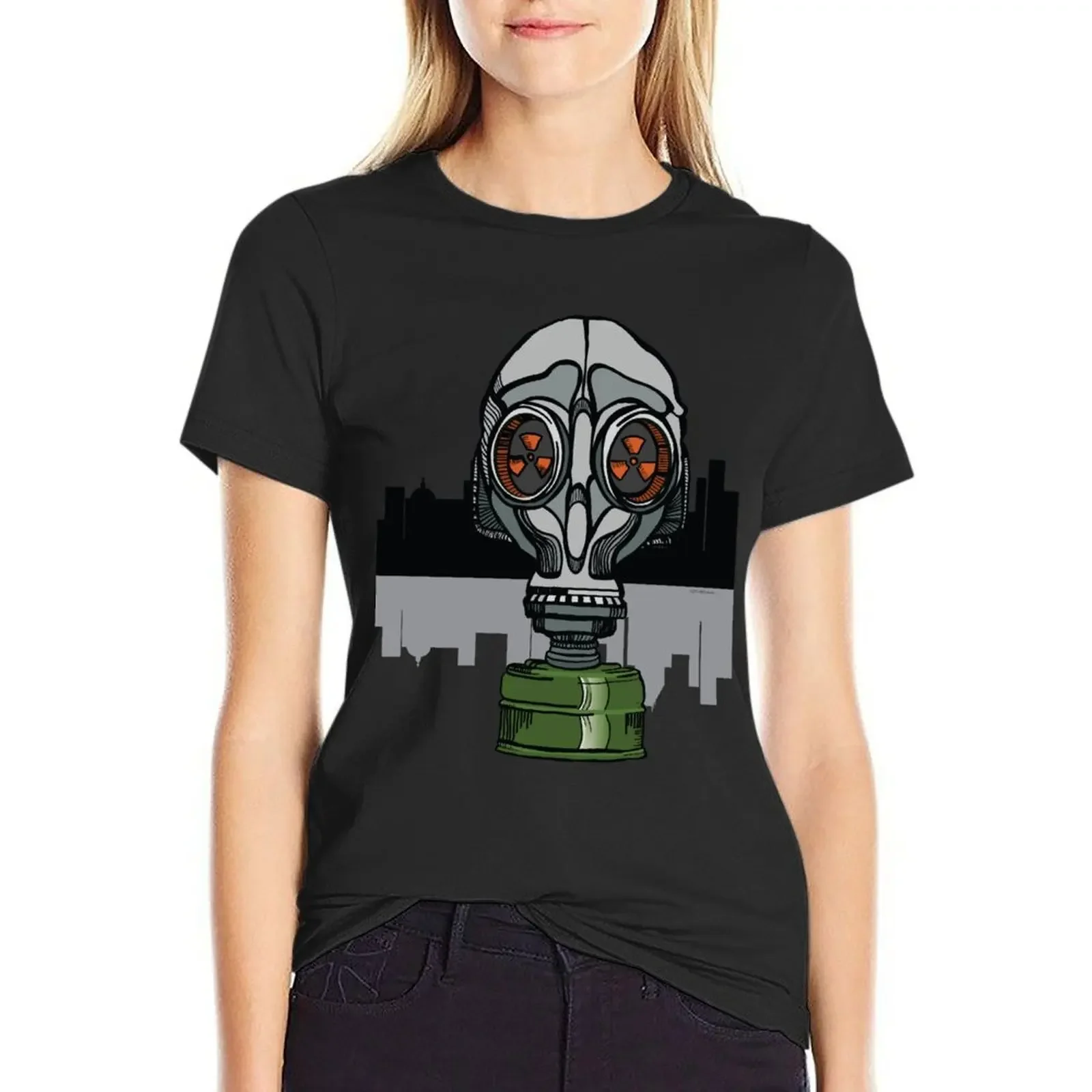

gas mask T-Shirt graphics korean fashion summer tops plus sizes t-shirts for Women pack