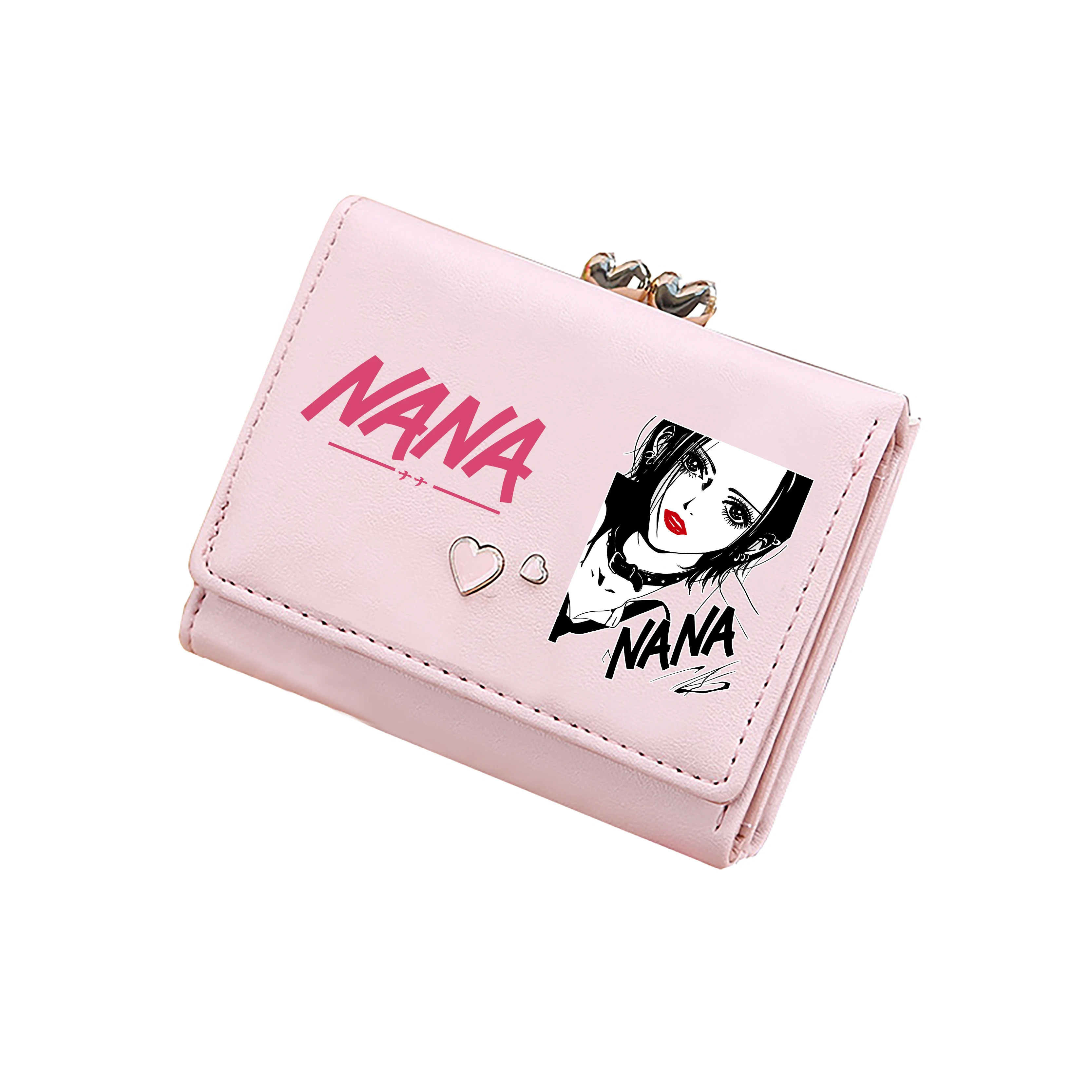 NANA Anime Short Coins Purses Girls Pink ID Card Holder Lovely Wallets Female Money Bags Women Clutch