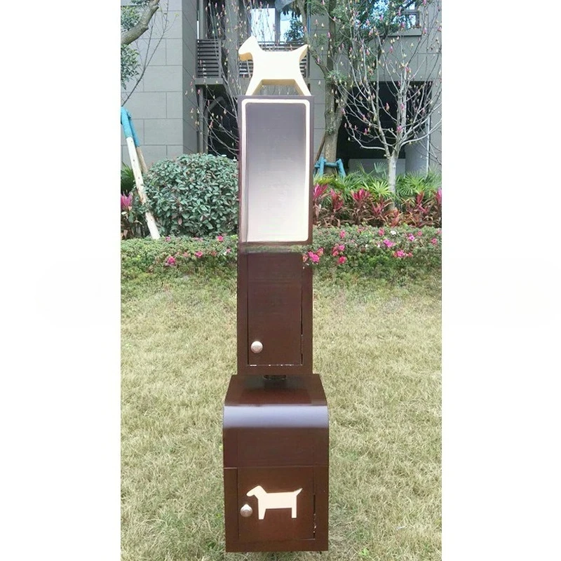 Lixeira de cocô de animais de estimação comunitários, caixa de coleta de cocô de animais de estimação de parque, caixa de cocô de cachorro, picareta de vaso sanitário de metal