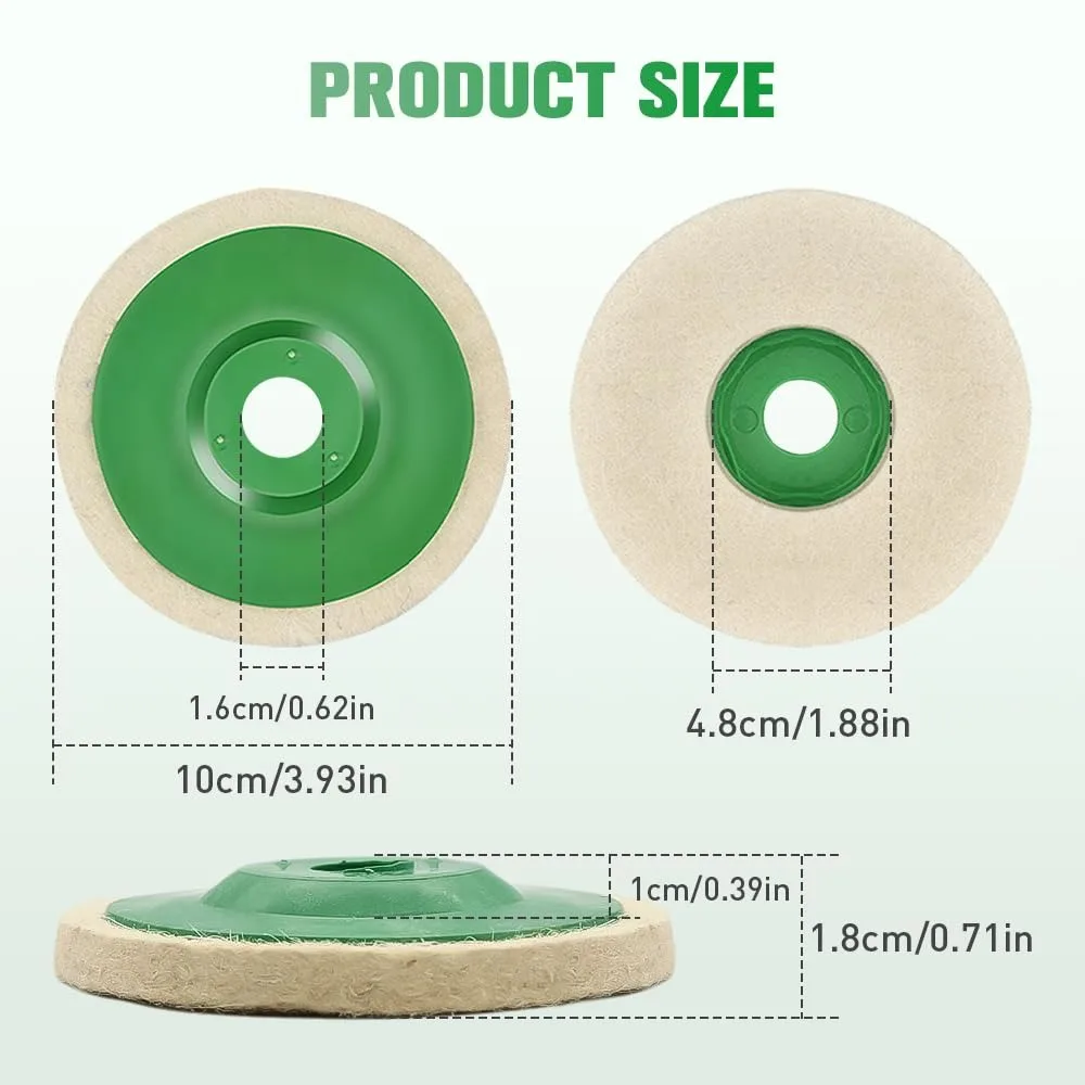 Disco per lucidatura con patta in feltro di lana, cuscinetti per lucidatura in lana composita aggiornati 2025, kit abrasivo per smerigliatrice angolare 100 per M